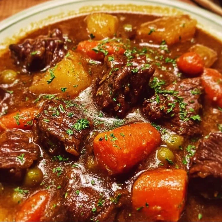 Easy and delicious beef stew recipe with vegetables and tender meat