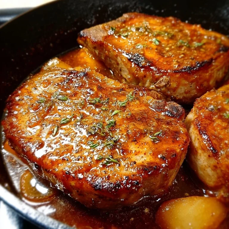 Juicy apple butter pork chops served with sides