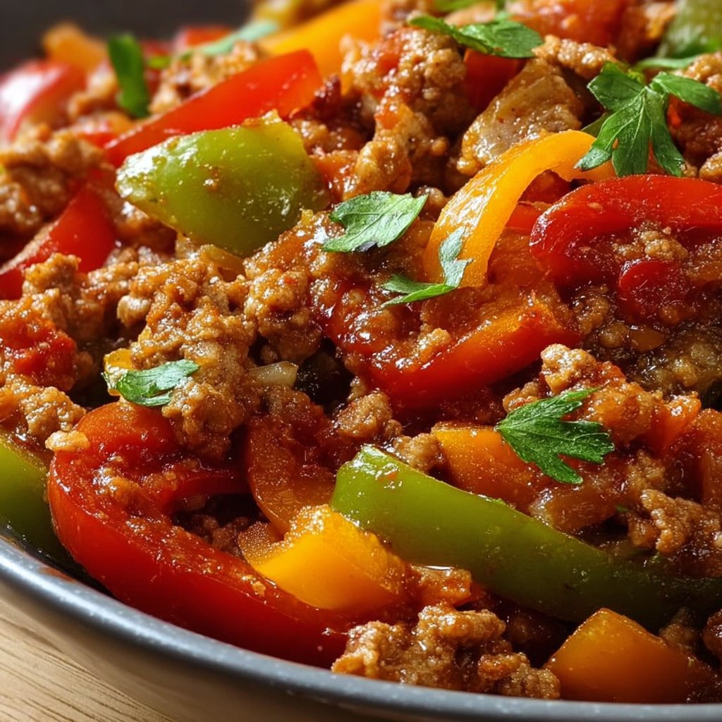 Ground Turkey and Peppers