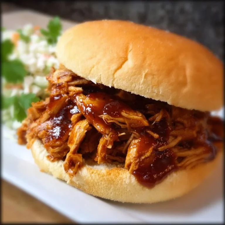 Delicious slow cooker pulled pork served in a sandwich
